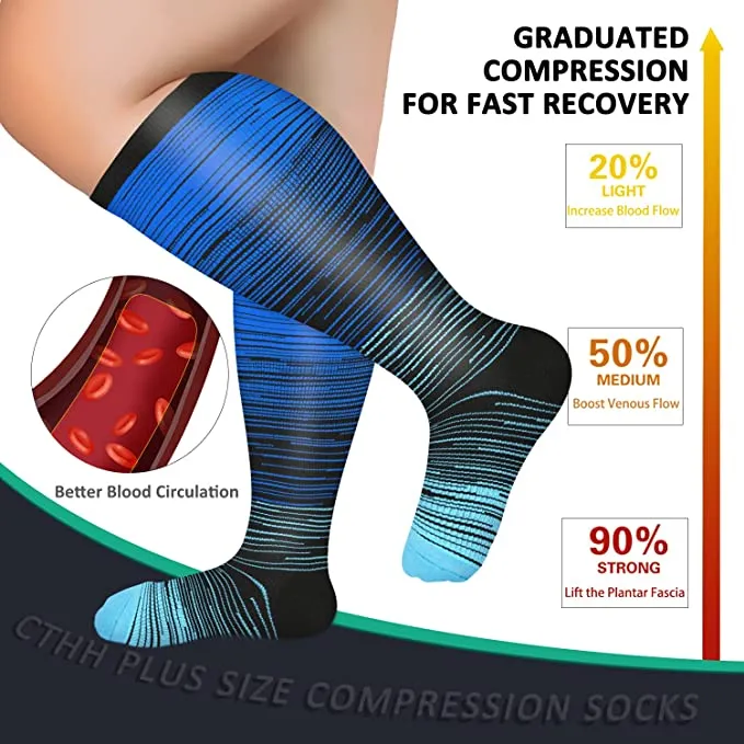 3-Pairs Cool Calf Compression Socks for Man and Woman (20-30 mmHG）| ACTINPUT