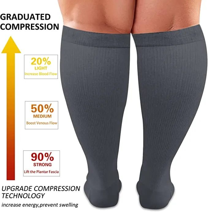 3-Pairs Cool Calf Compression Socks for Man and Woman (20-30 mmHG）| ACTINPUT