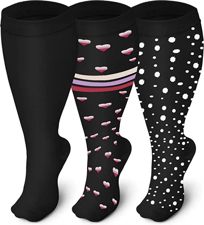 3-Pairs Cool Calf Compression Socks for Man and Woman (20-30 mmHG）| ACTINPUT
