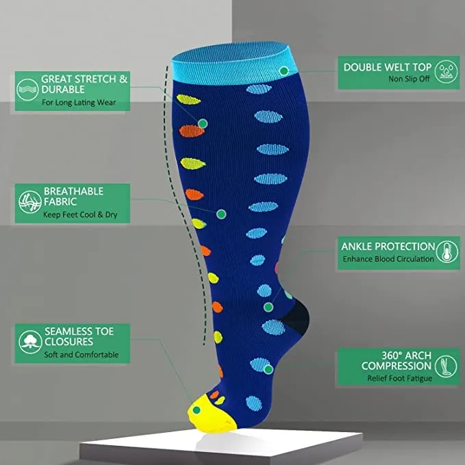 3-Pairs Cool Calf Compression Socks for Man and Woman (20-30 mmHG）| ACTINPUT