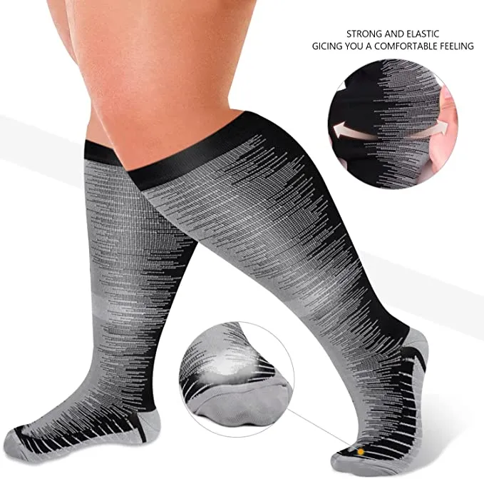 3-Pairs Cool Calf Compression Socks for Man and Woman (20-30 mmHG）| ACTINPUT