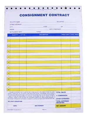 3-Part Standard Consignment Form (100/Pack)