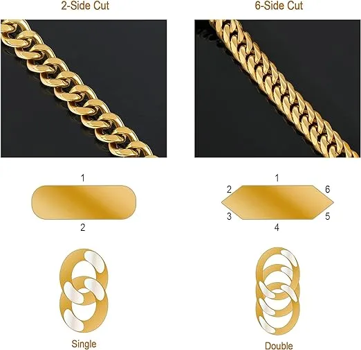 6mm Miami Cuban Link Chain in White Gold - 6-Side Cut