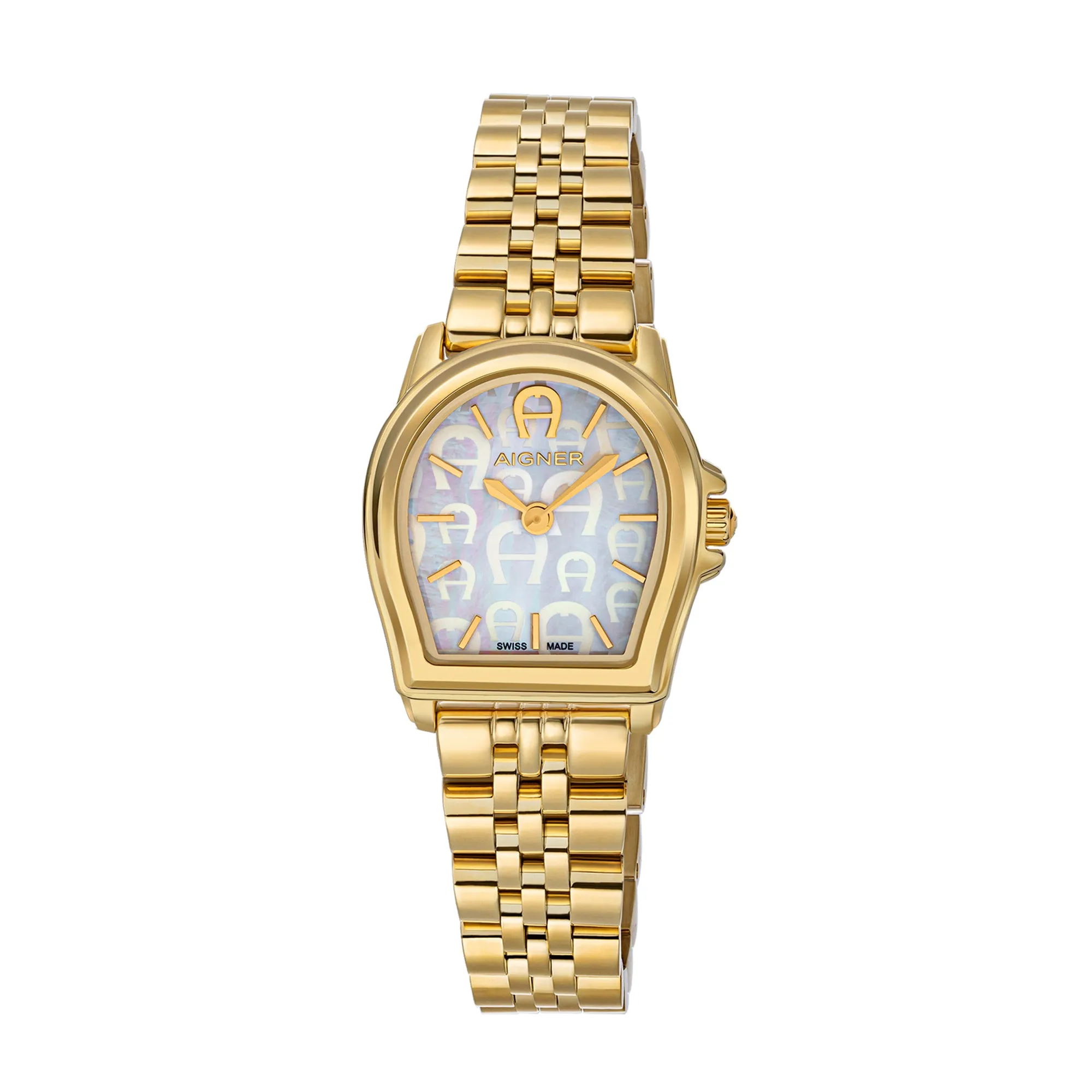 Aigner Women's Stainless Steel Case Bracelet White Mother of Pearl Dial Watch