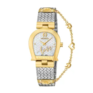 Aigner Women's Stainless Steel Case Mesh Bracelet White Mother of Pearl Dial Watch