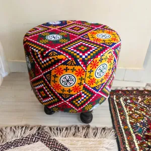 Ajrak Pattern Stool