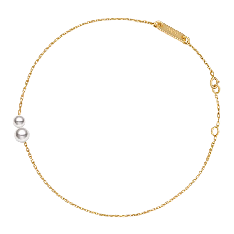Akoya Pearl 18K Gold Contrast Design Bracelet
