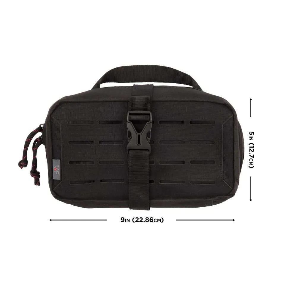 Allen Tac-Six Detachment Tactical Accessory Pouch, Removable Back Panel, 9"L x 5"W, Black