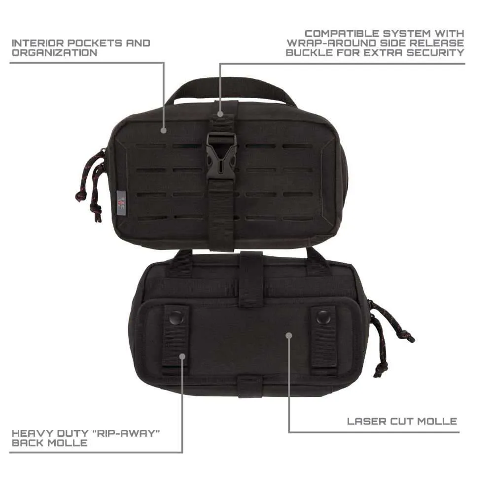 Allen Tac-Six Detachment Tactical Accessory Pouch, Removable Back Panel, 9"L x 5"W, Black