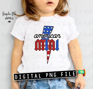 American Mini Lightening Bolt Kids 4th of July Digital Download