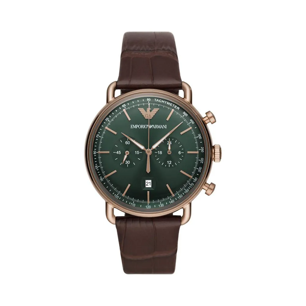 ANLG WATCH 0 JWL SS LEATHER STRAP