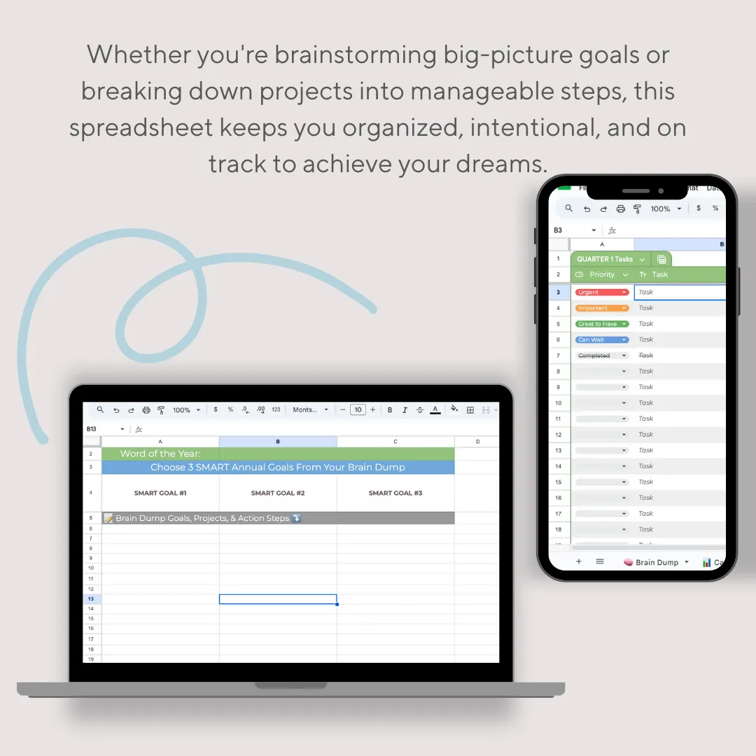Annual & Quarterly Planning Spreadsheet