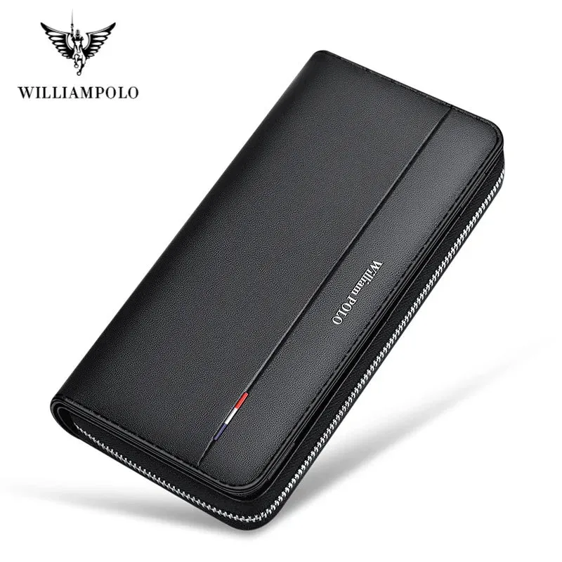 Anti-Theft Leather Long Wallet