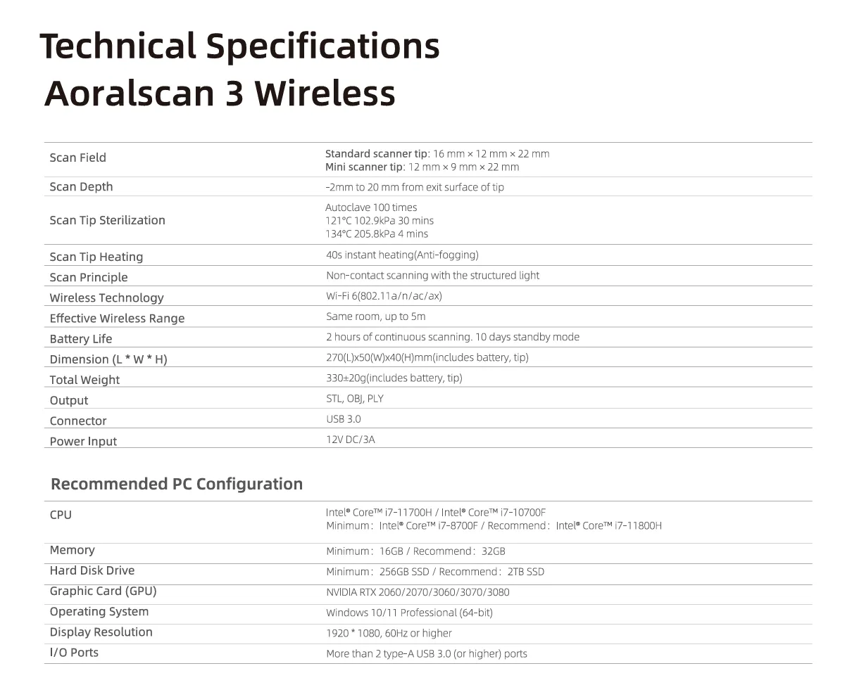 Aoralscan 3 Wireless - Shining 3D