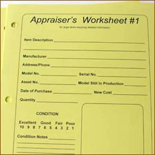 Appraiser's Worksheet