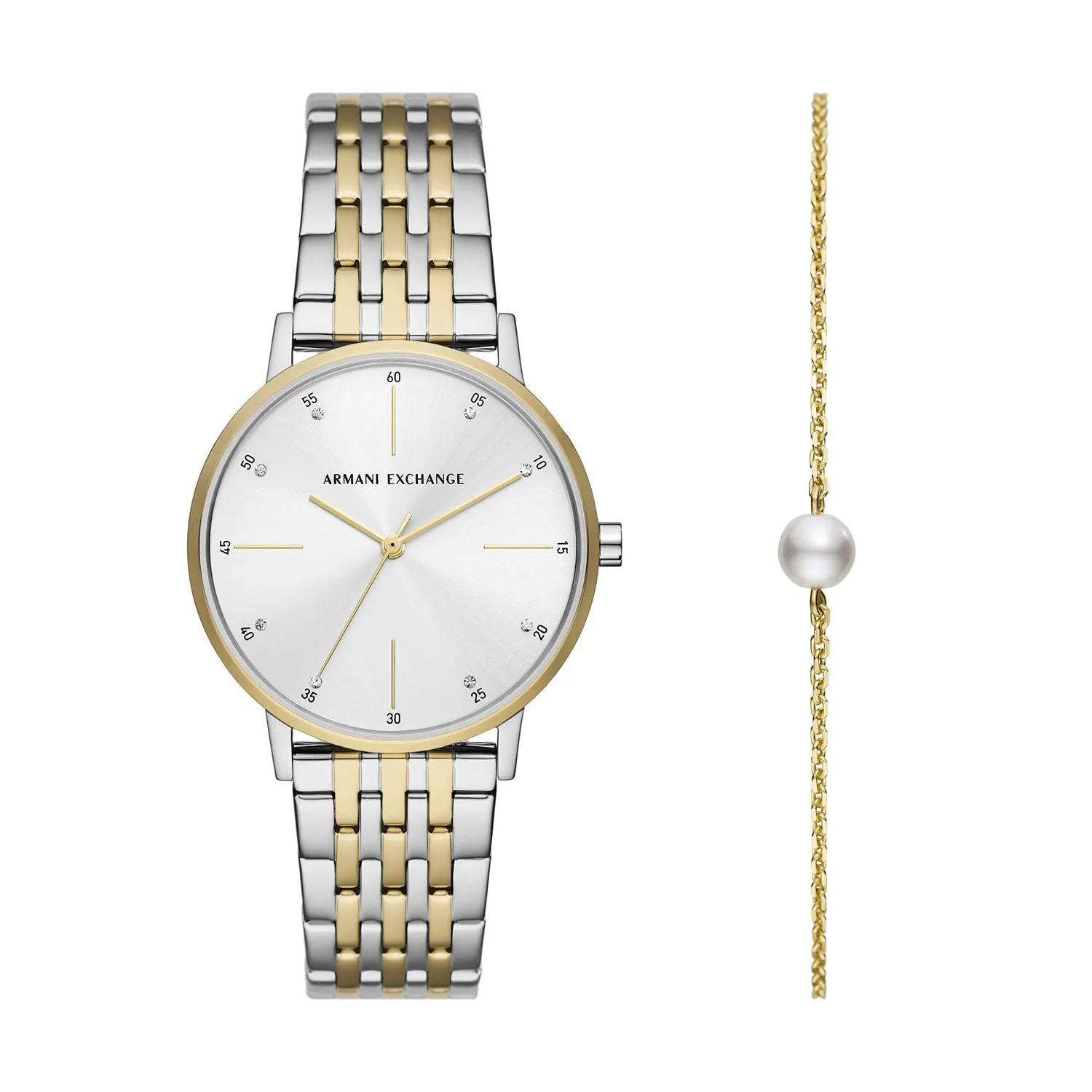 Armani Exchange Lola 2-Tone Stainless Steel Set Women's Watch