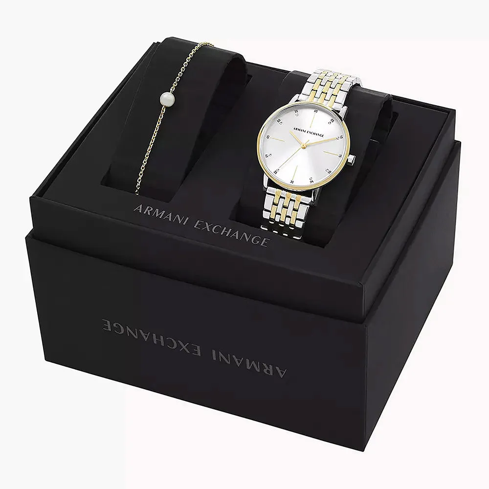 Armani Exchange Lola 2-Tone Stainless Steel Set Women's Watch