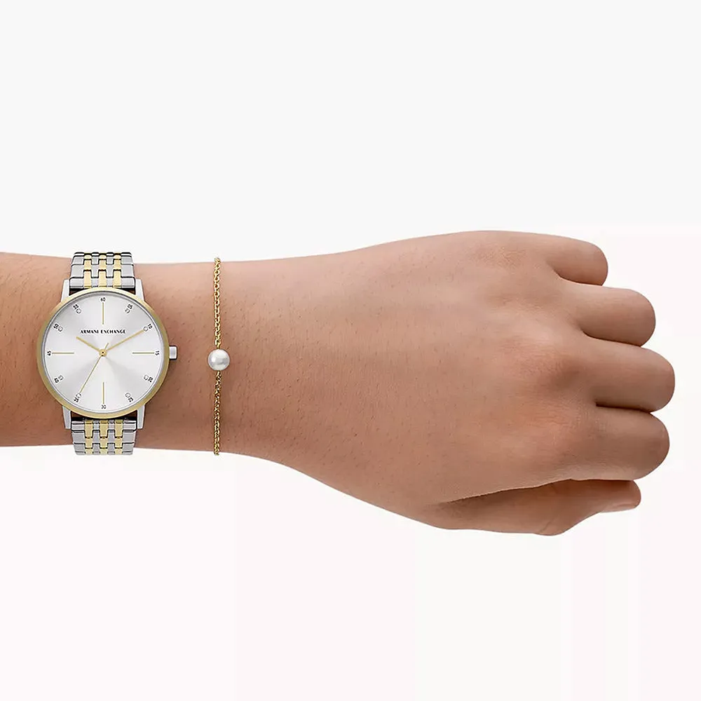 Armani Exchange Lola 2-Tone Stainless Steel Set Women's Watch