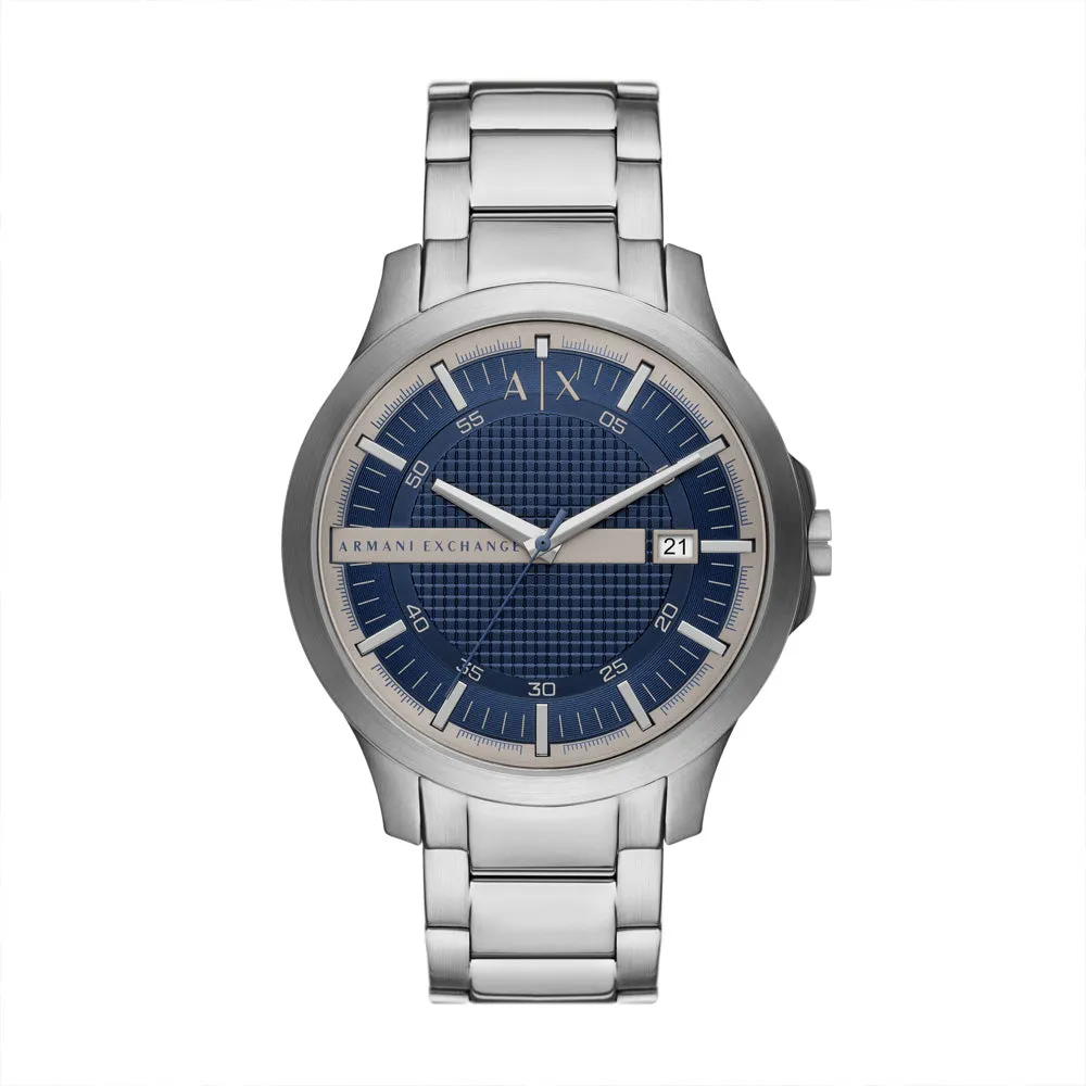 Armani Exchange Men's Three-Hand Date Stainless Steel Blue Dial Watch