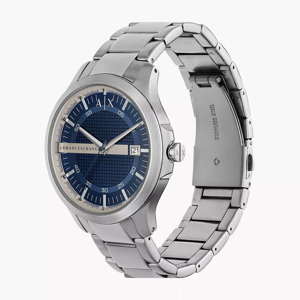 Armani Exchange Men's Three-Hand Date Stainless Steel Blue Dial Watch