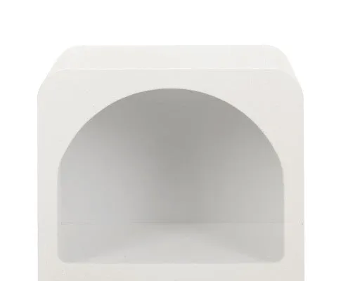 Bedside Table Shelves Side End Table Storage Nightstand White ARCHED