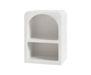 Bedside Table Shelves Side End Table Storage Nightstand White ARCHED