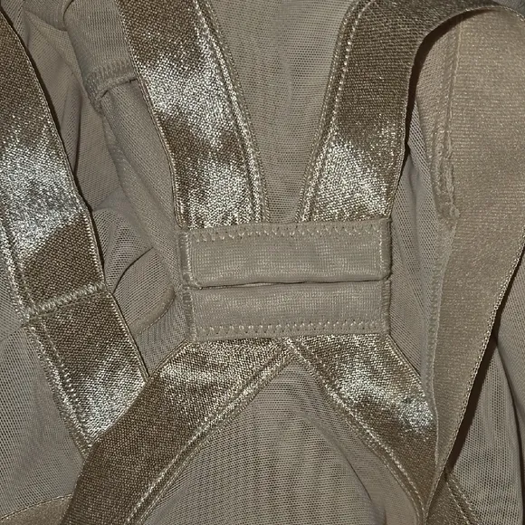 Beige Shapewear Bodysuit with Gold Accents BY Maidenform size 49C And 36B
