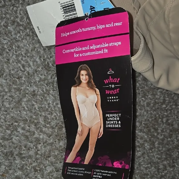 Beige Shapewear Bodysuit with Gold Accents BY Maidenform size 49C And 36B