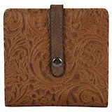 BG22081674W Wallet - Justin - Saddle Brown Tooled