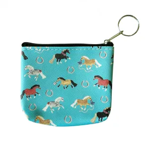 BGGG623--Blue Lila Puff Pony Coin Purses