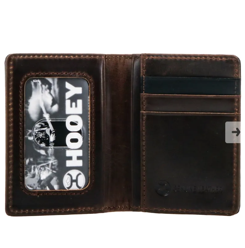 BGHFBF015--BRTN Wallet - Hooey- "Llano" Hand-Tooled Leather Floral Bifold