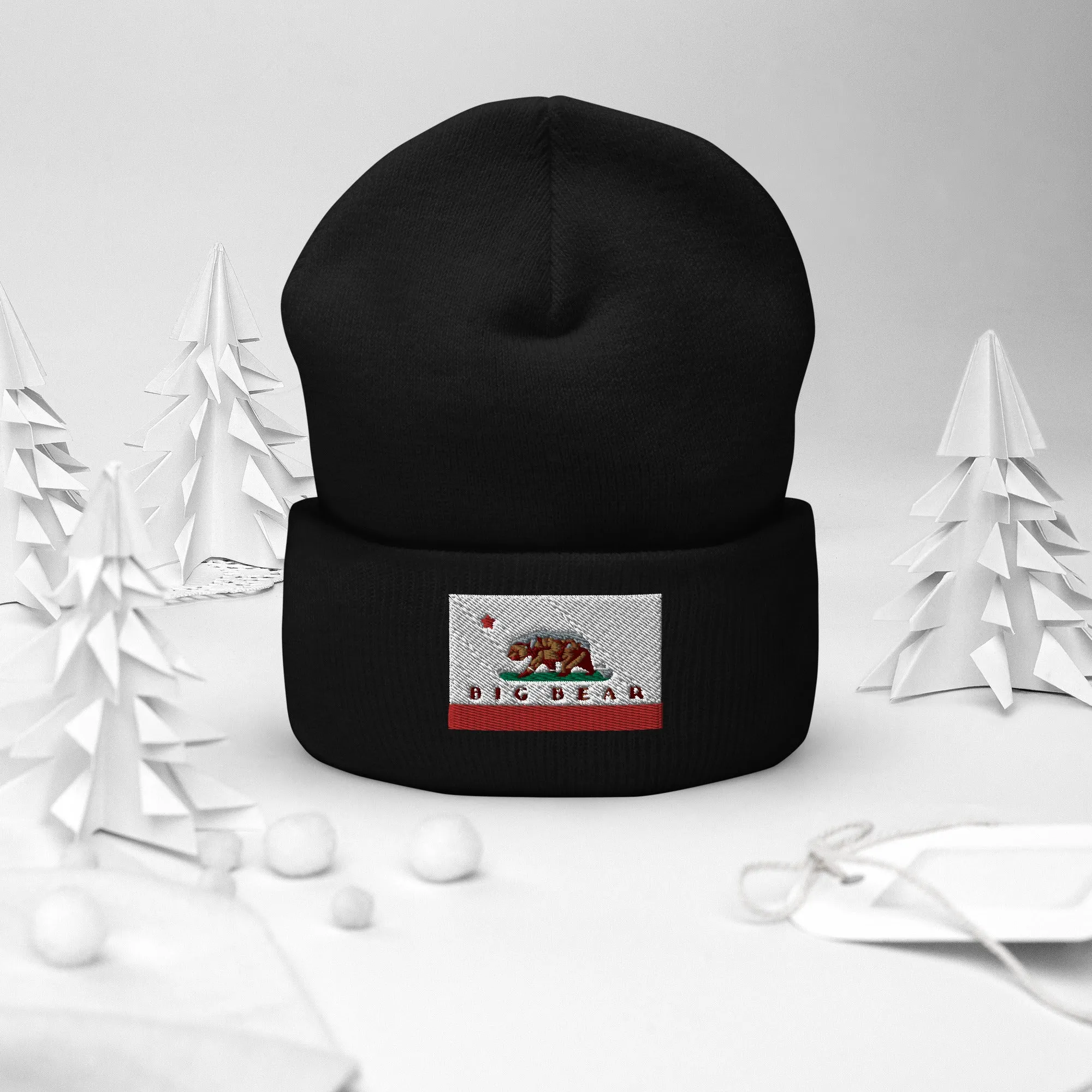 Big Bear CA Flag Cuffed Beanie