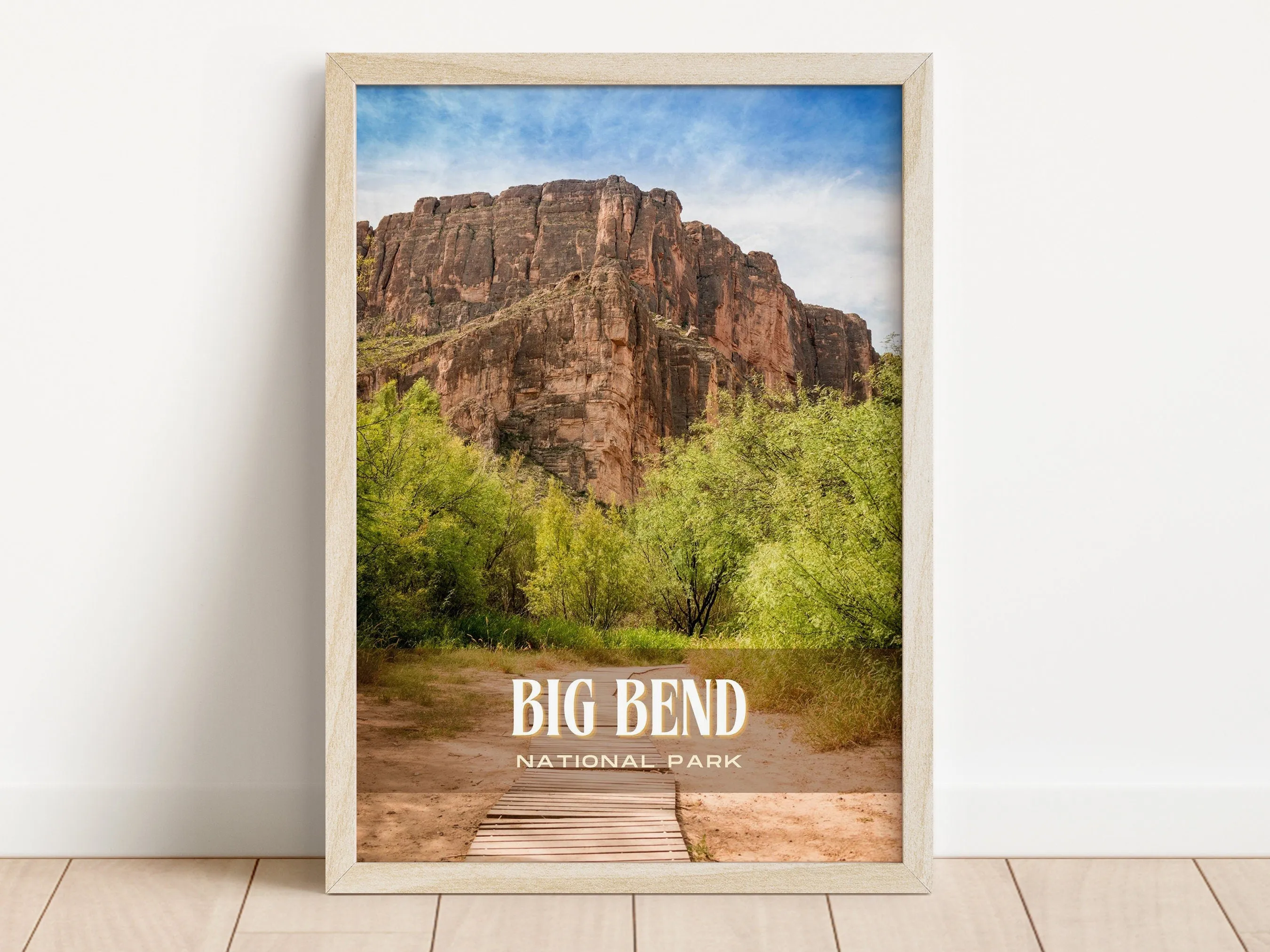 Big Bend National Park Retro Wall Art, Texas, USA