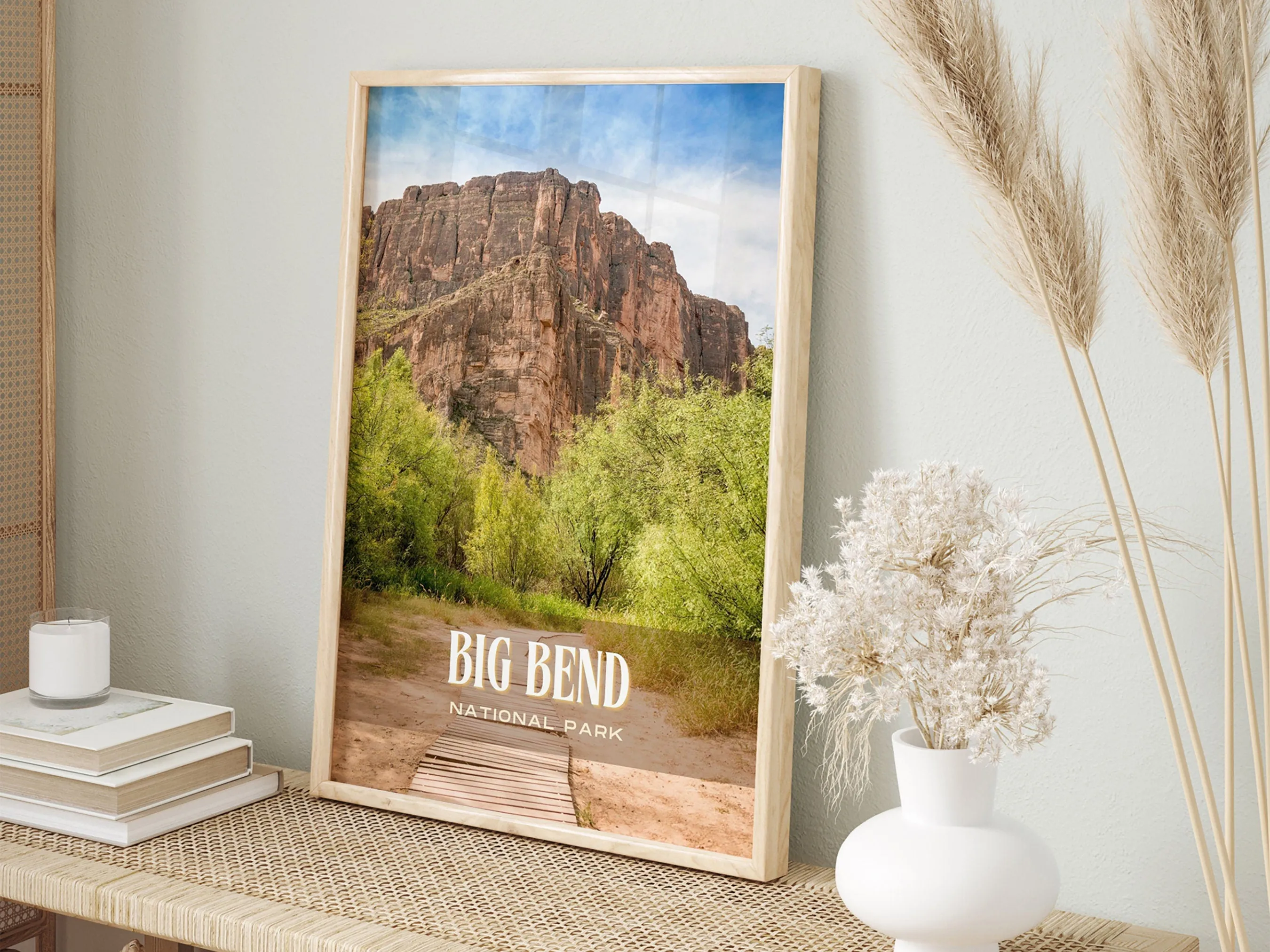 Big Bend National Park Retro Wall Art, Texas, USA