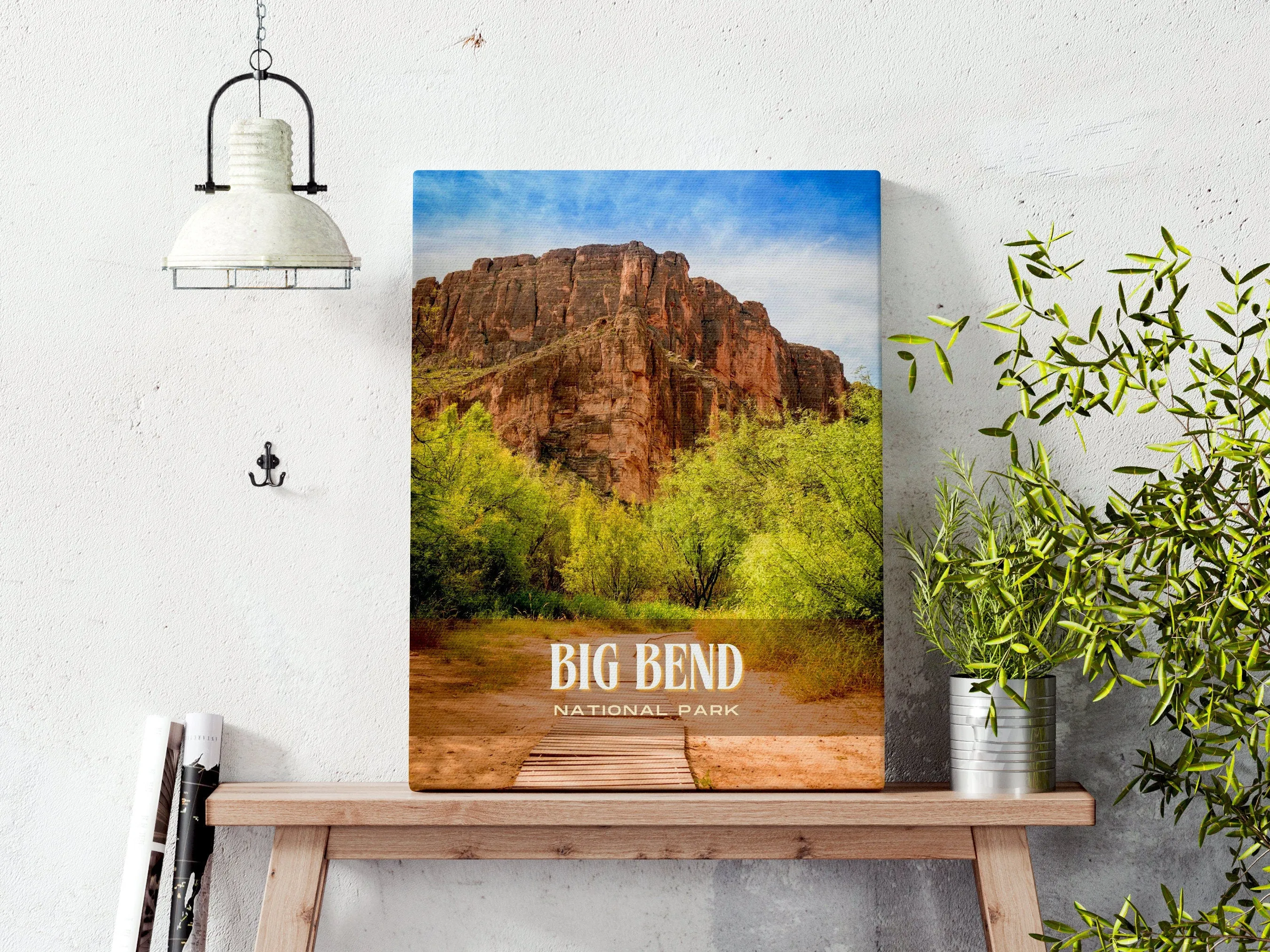 Big Bend National Park Retro Wall Art, Texas, USA