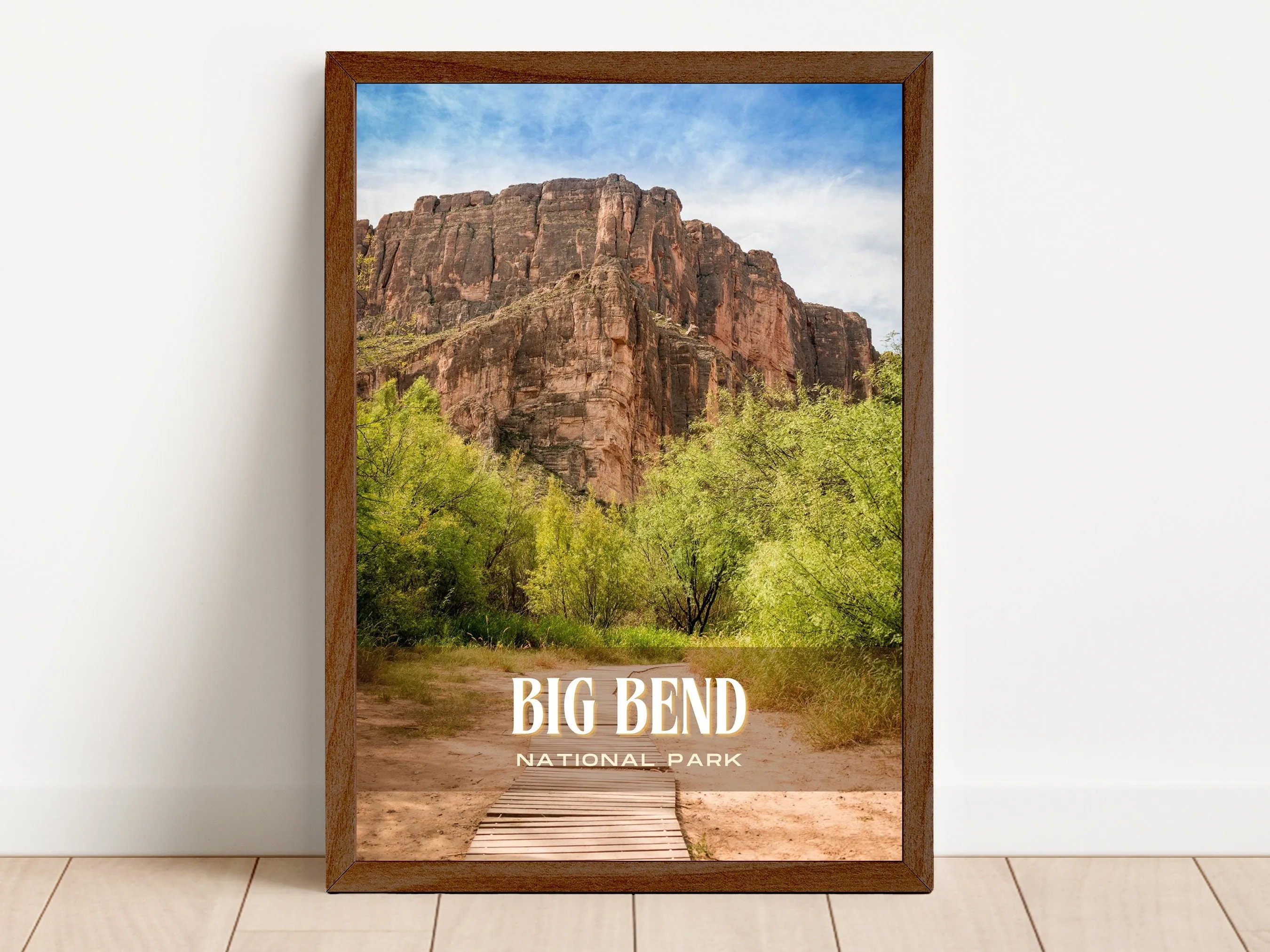 Big Bend National Park Retro Wall Art, Texas, USA