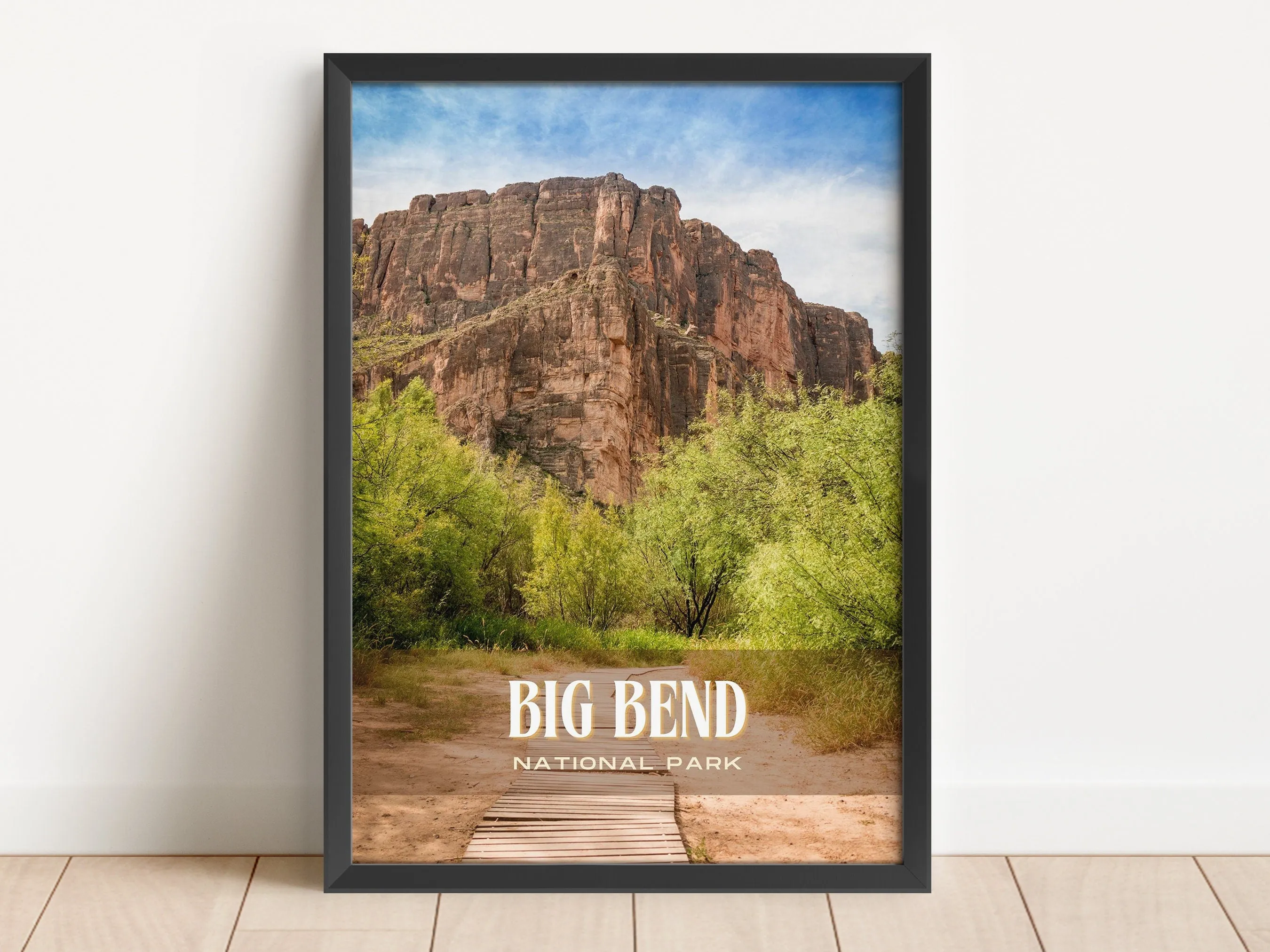 Big Bend National Park Retro Wall Art, Texas, USA