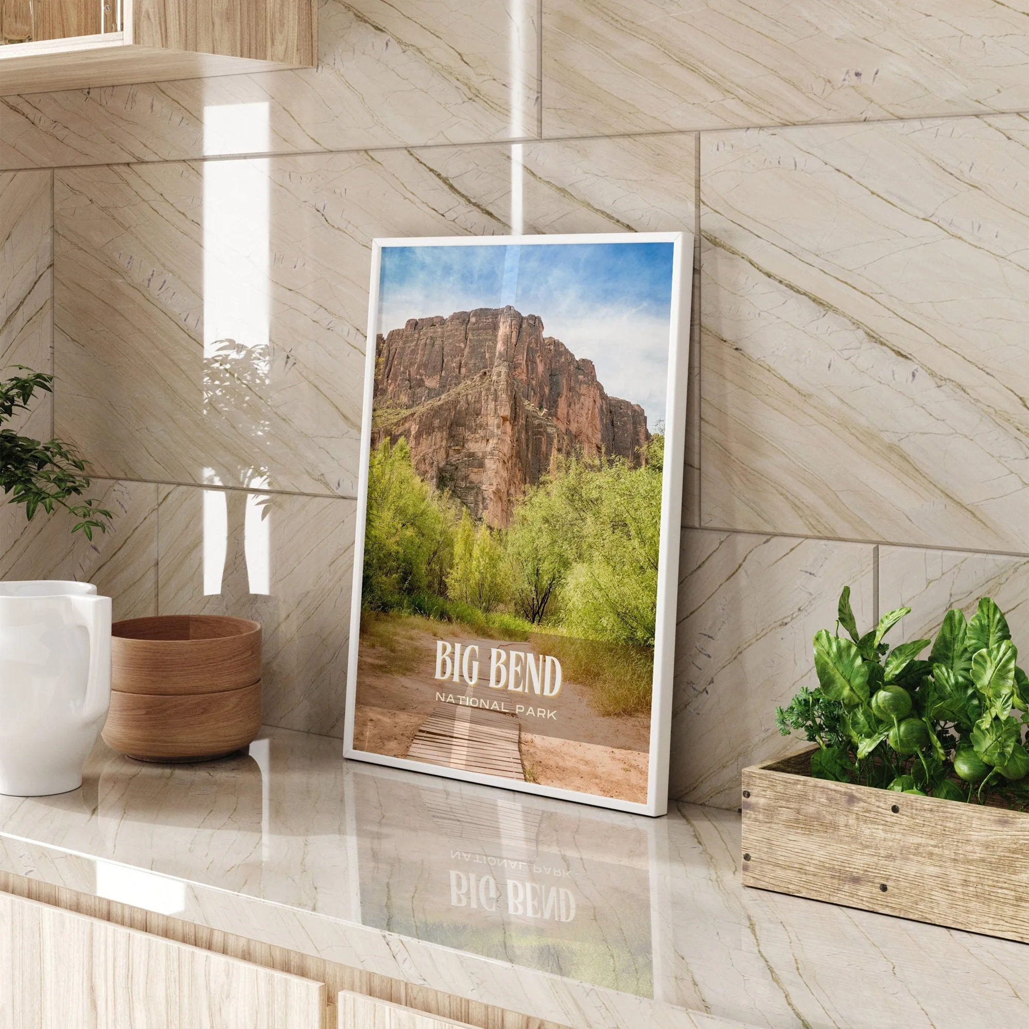 Big Bend National Park Retro Wall Art, Texas, USA