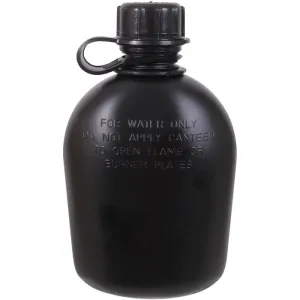 Black - 3 Piece G.I. Plastic Canteen With Clip