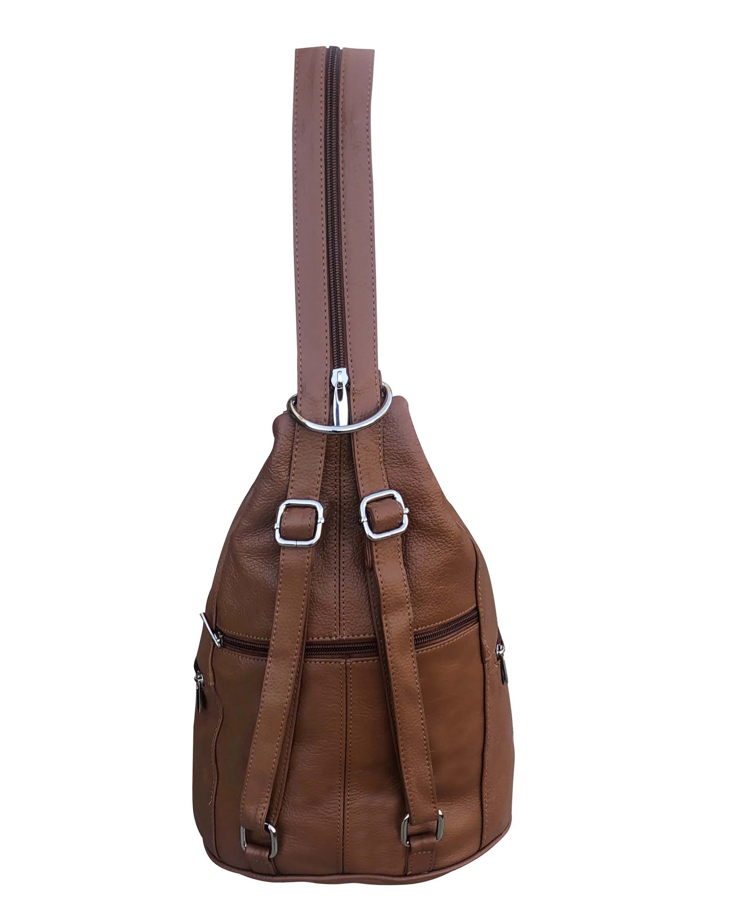 Black cowhide leather backpack