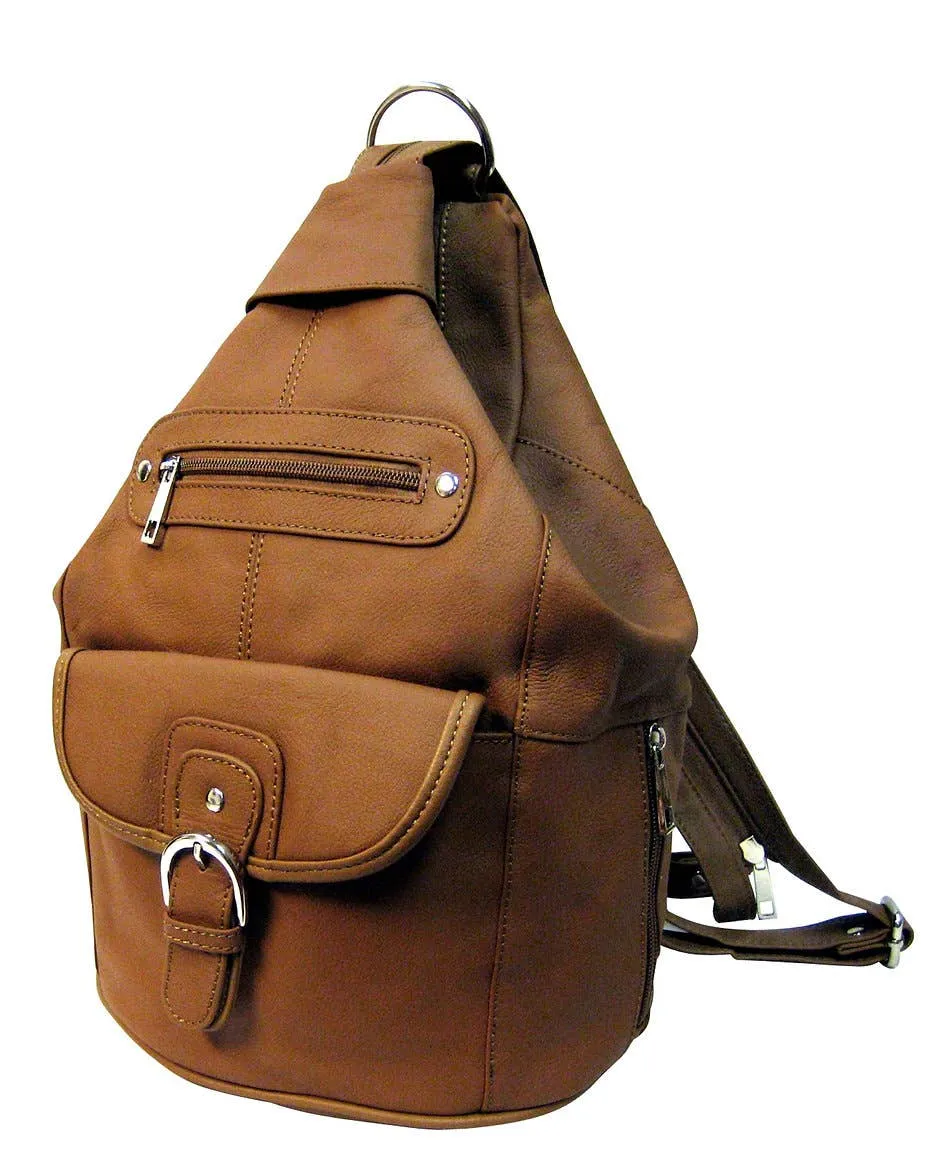 Black cowhide leather backpack