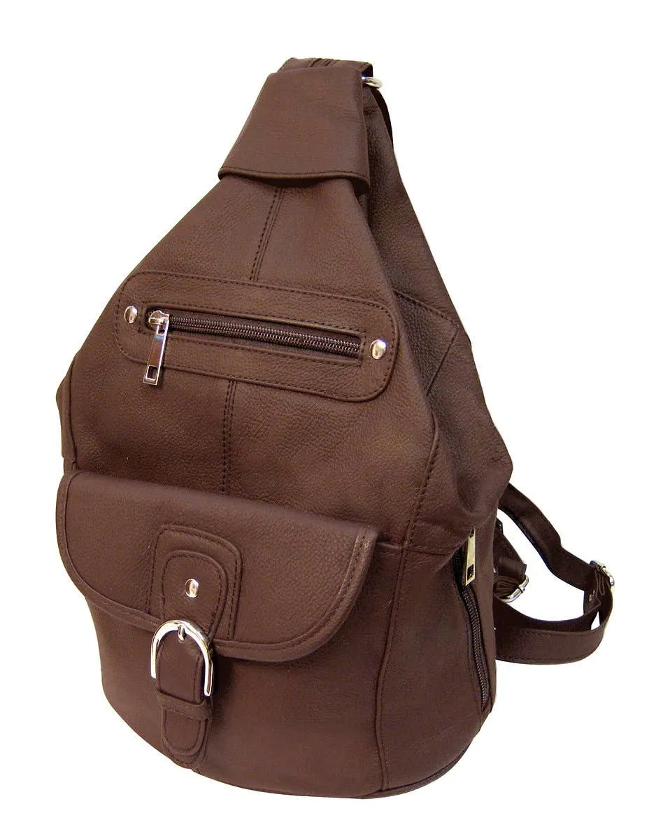 Black cowhide leather backpack