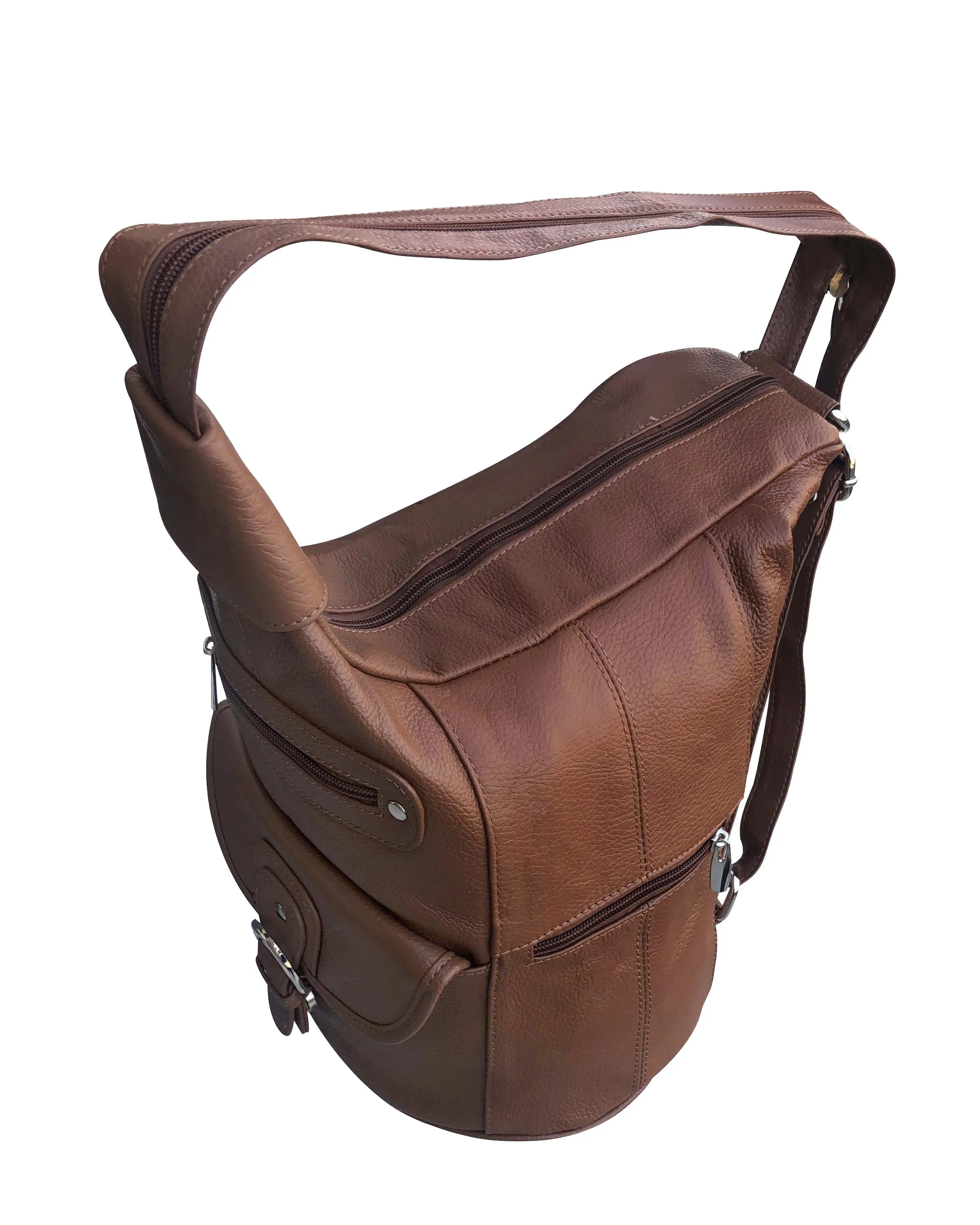 Black cowhide leather backpack
