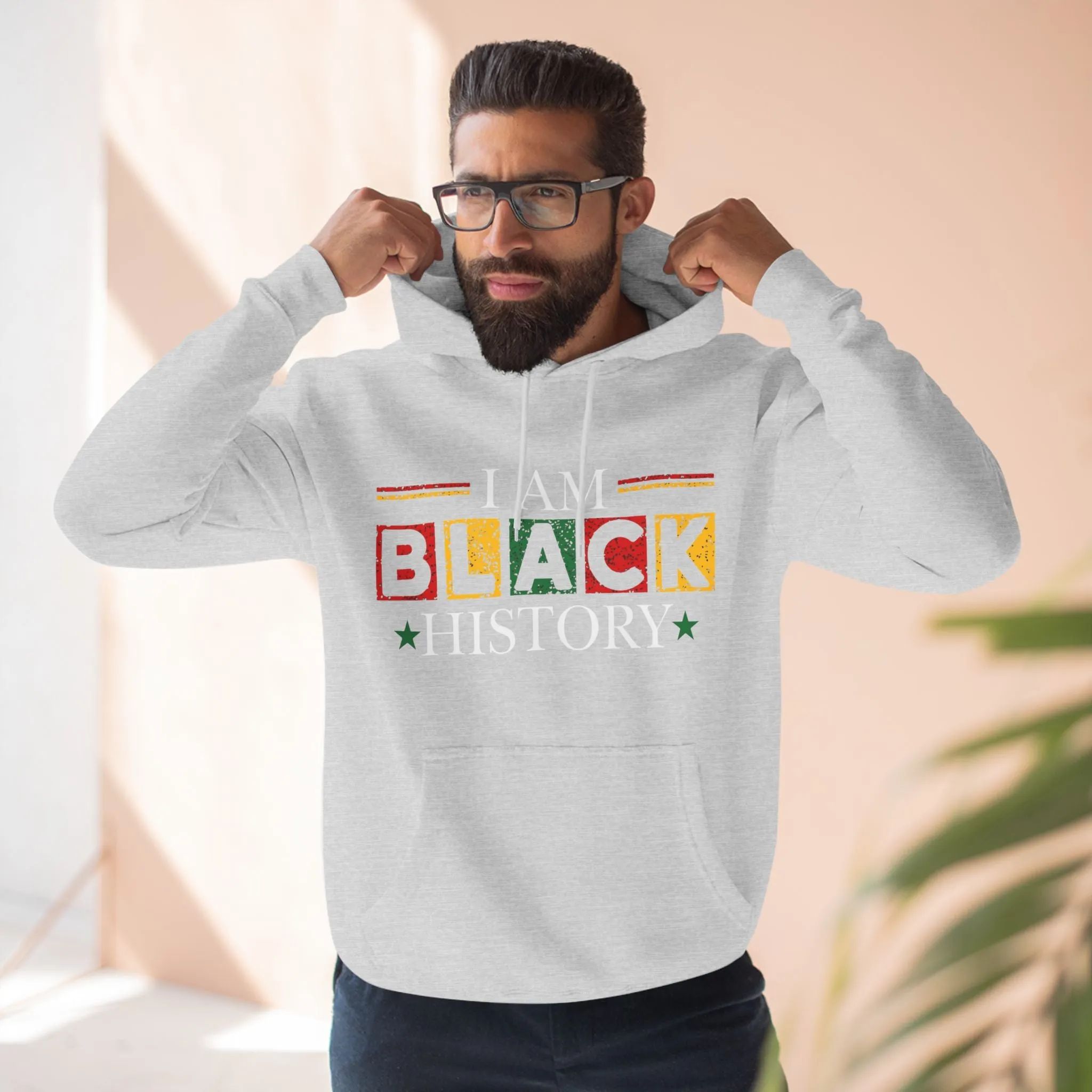 Black History Three-Panel Fleece Hoodie - Celebrate Identity & Culture