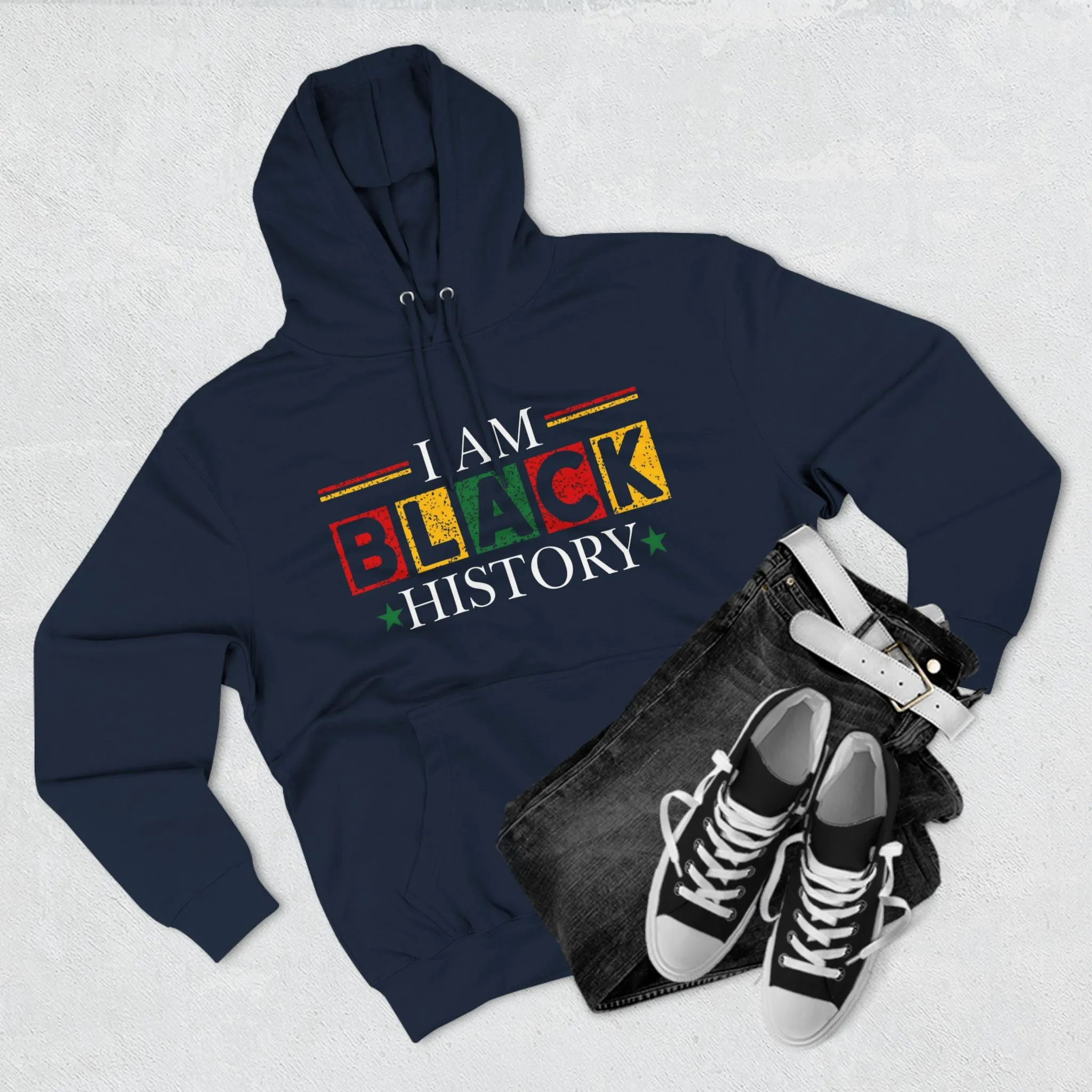 Black History Three-Panel Fleece Hoodie - Celebrate Identity & Culture