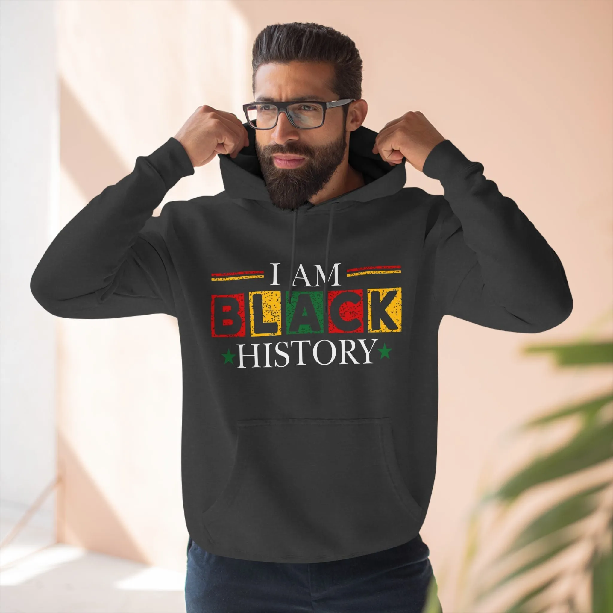 Black History Three-Panel Fleece Hoodie - Celebrate Identity & Culture