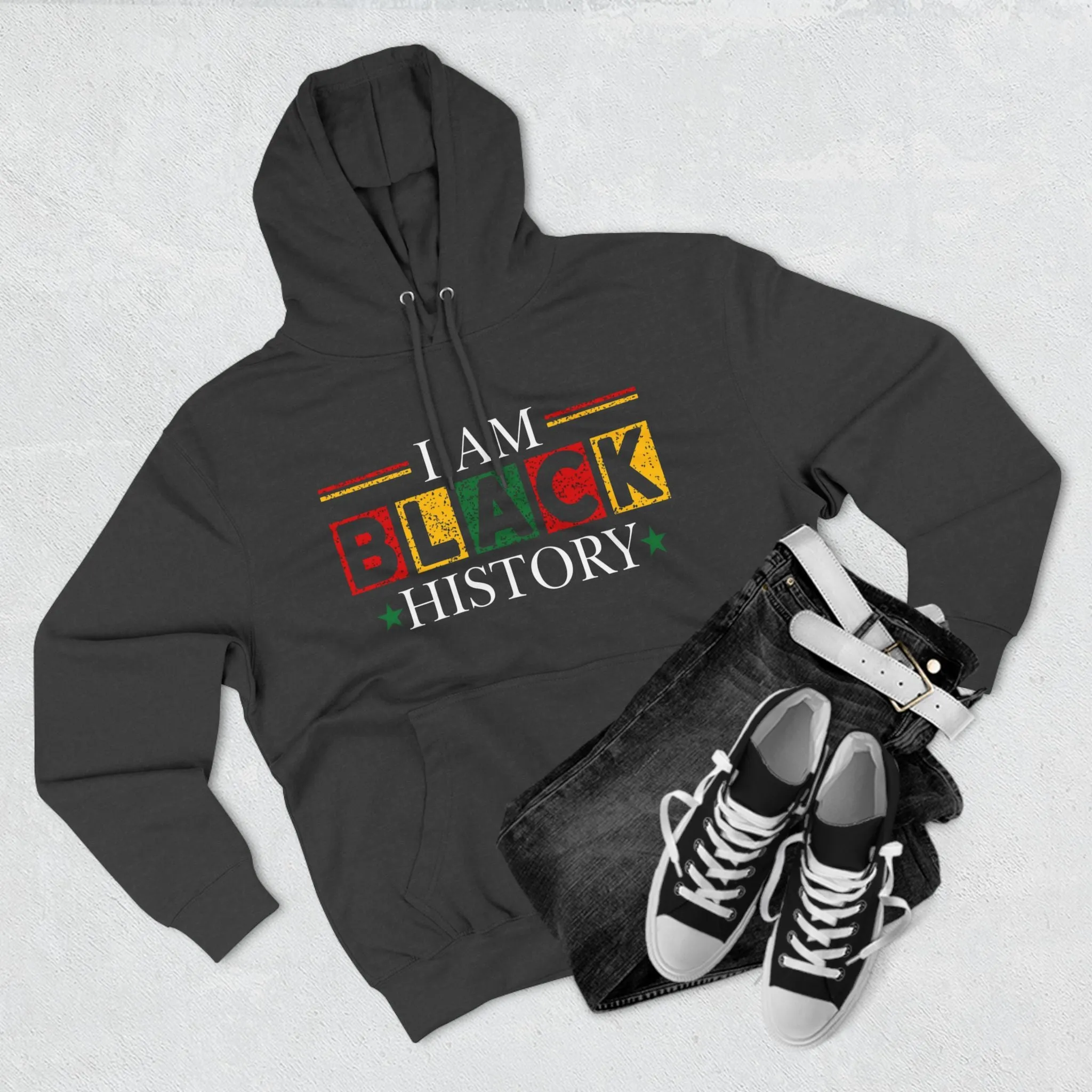 Black History Three-Panel Fleece Hoodie - Celebrate Identity & Culture