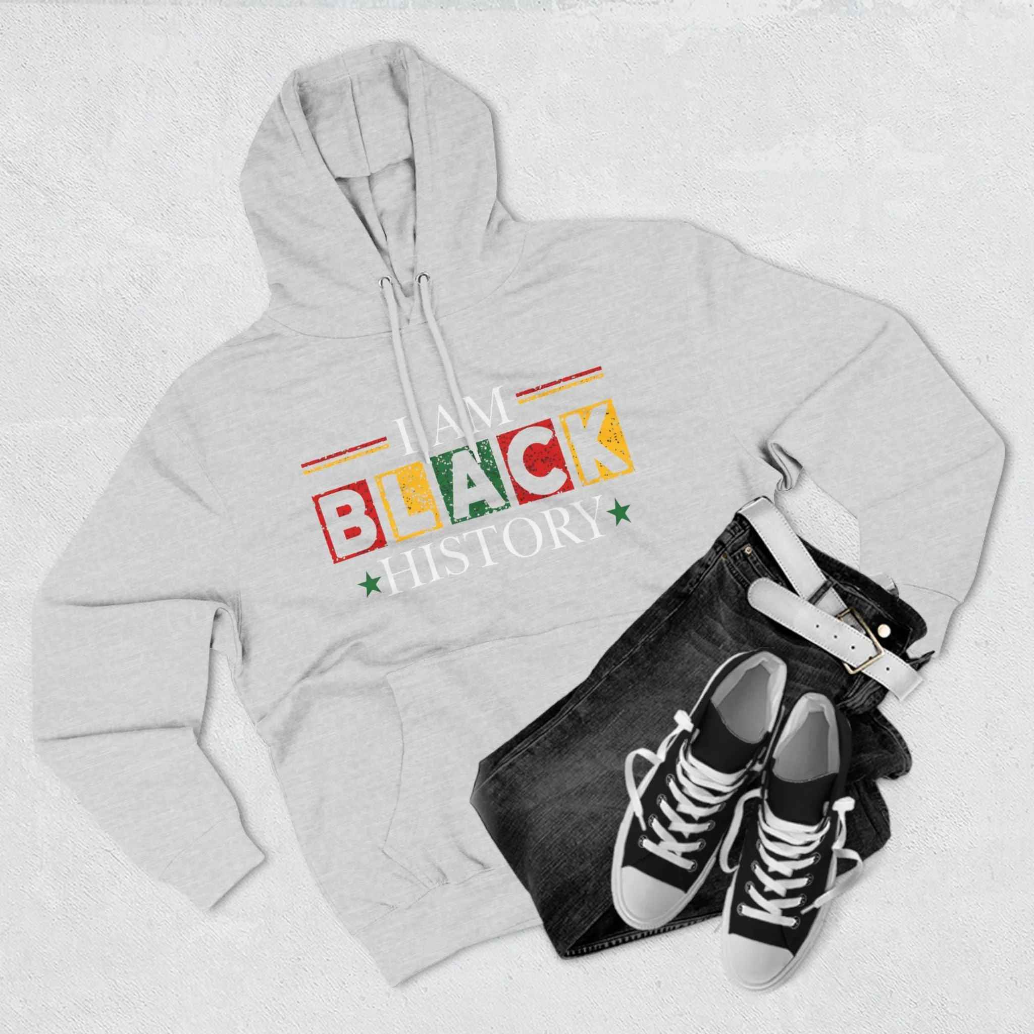Black History Three-Panel Fleece Hoodie - Celebrate Identity & Culture