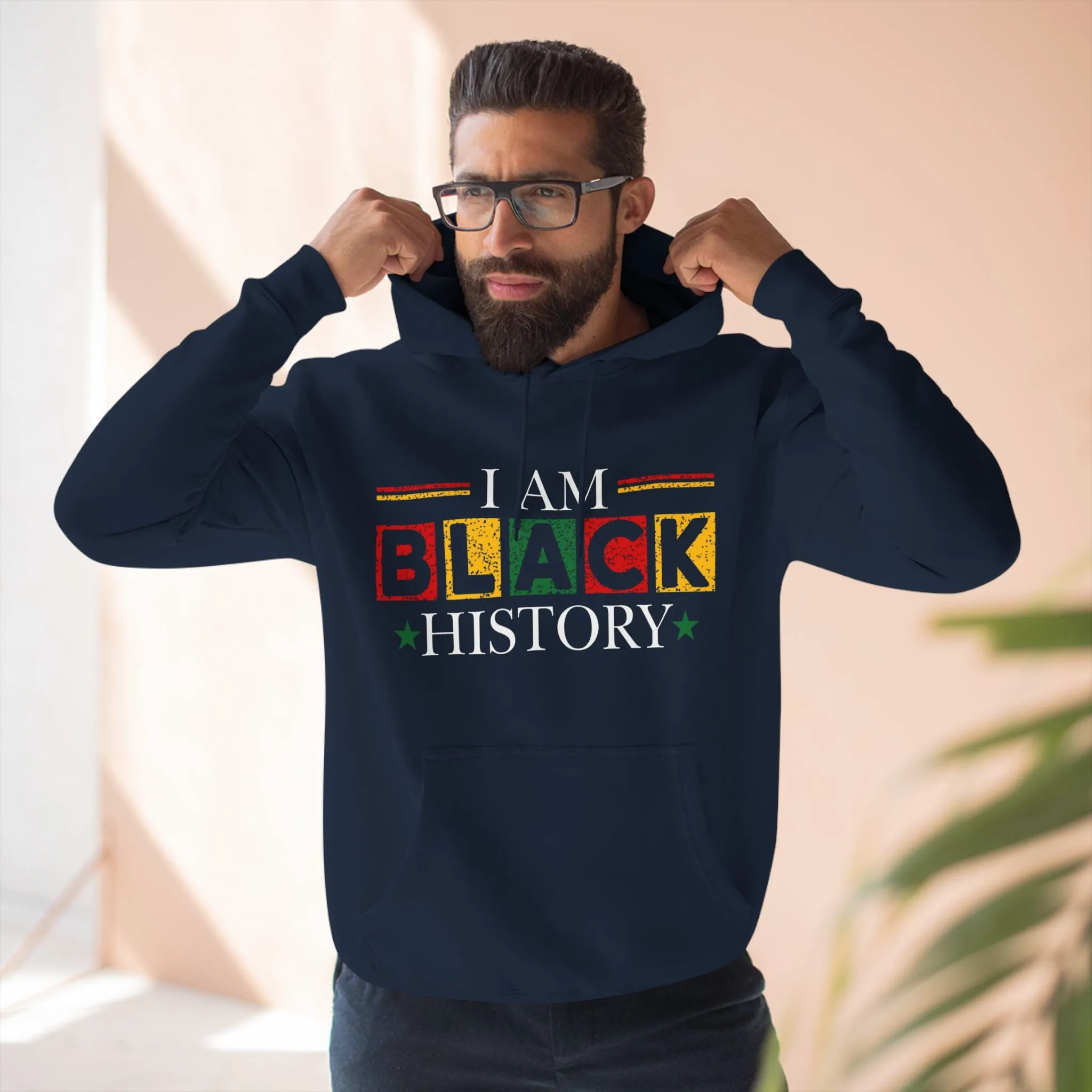 Black History Three-Panel Fleece Hoodie - Celebrate Identity & Culture