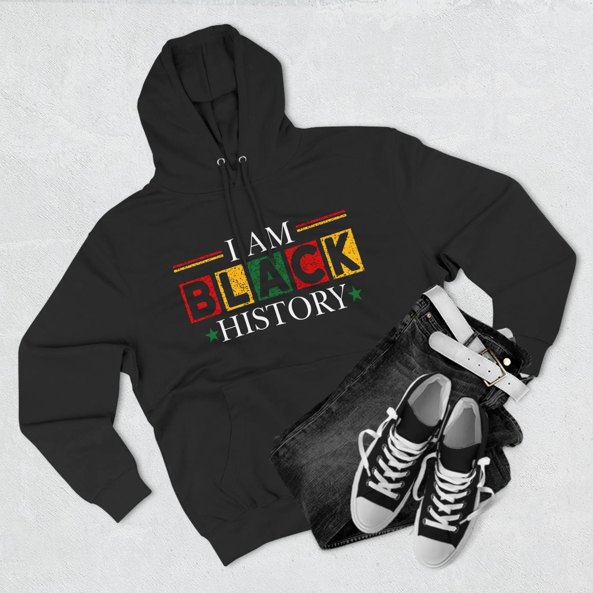 Black History Three-Panel Fleece Hoodie - Celebrate Identity & Culture